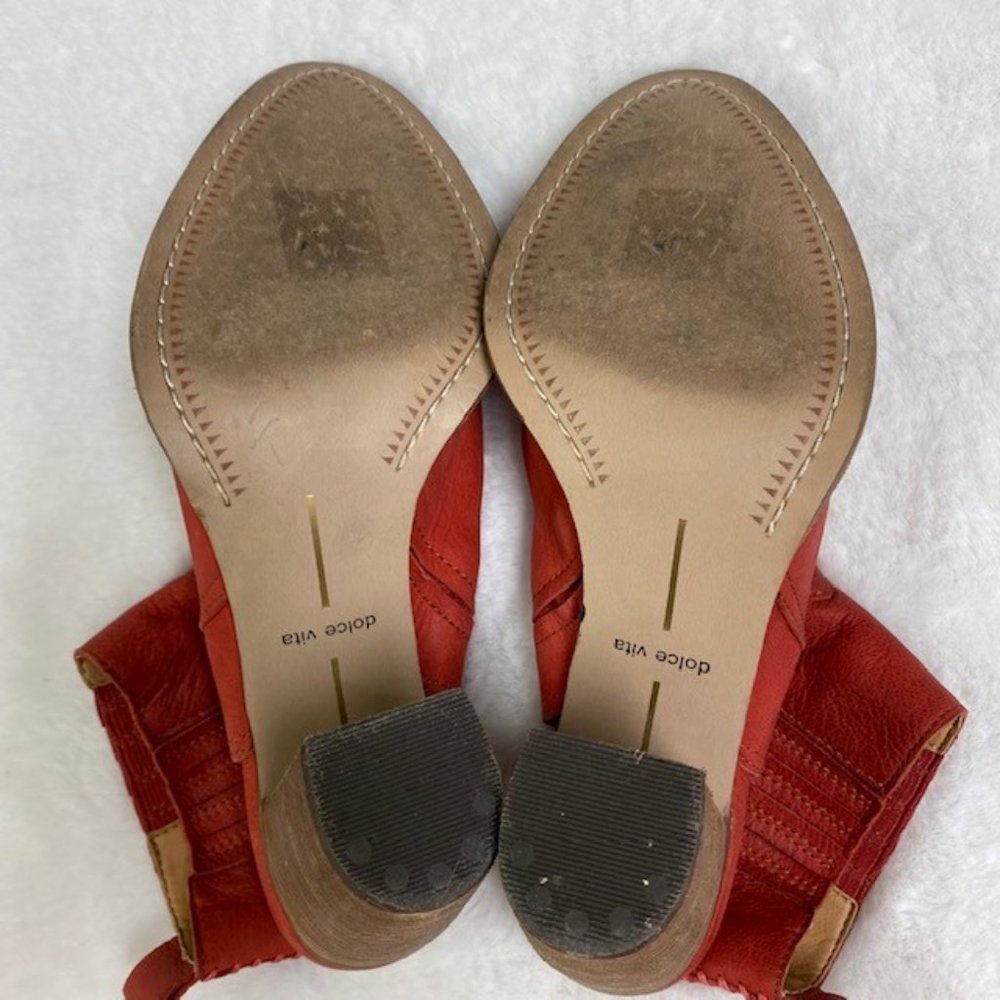 Dolce Vita Jasper Red Mule Open Heel Booties Size 6.5 - Picture 10 of 10